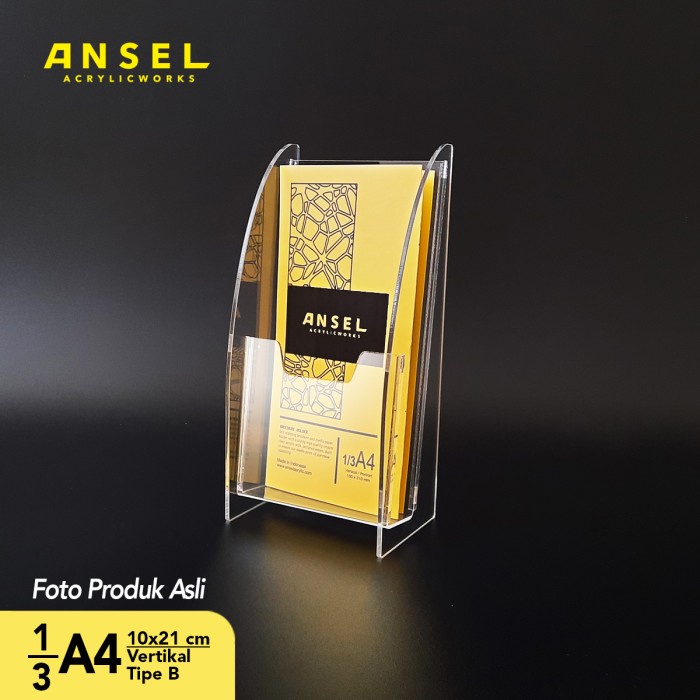 

TERBAIK Tempat Brosur Akrilik / Acrylic Flyer Holder - 1/3 A4 - Tipe B Bening Code 2946
