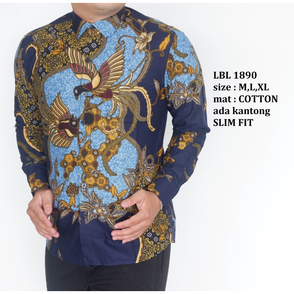 LBL1890 KEMEJA BATIK PRIA SLIM FIT LENGAN PANJANG LUIGIBATANI