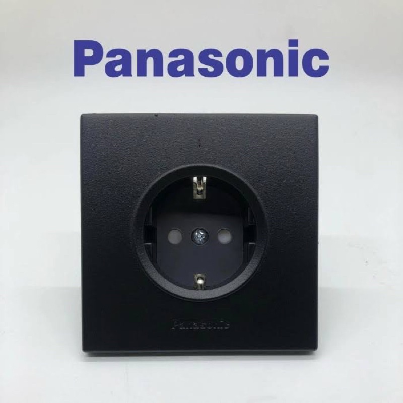 Panasonic Stop Kontak Hitam Black WESJ Bulat Gepeng 1121 10919