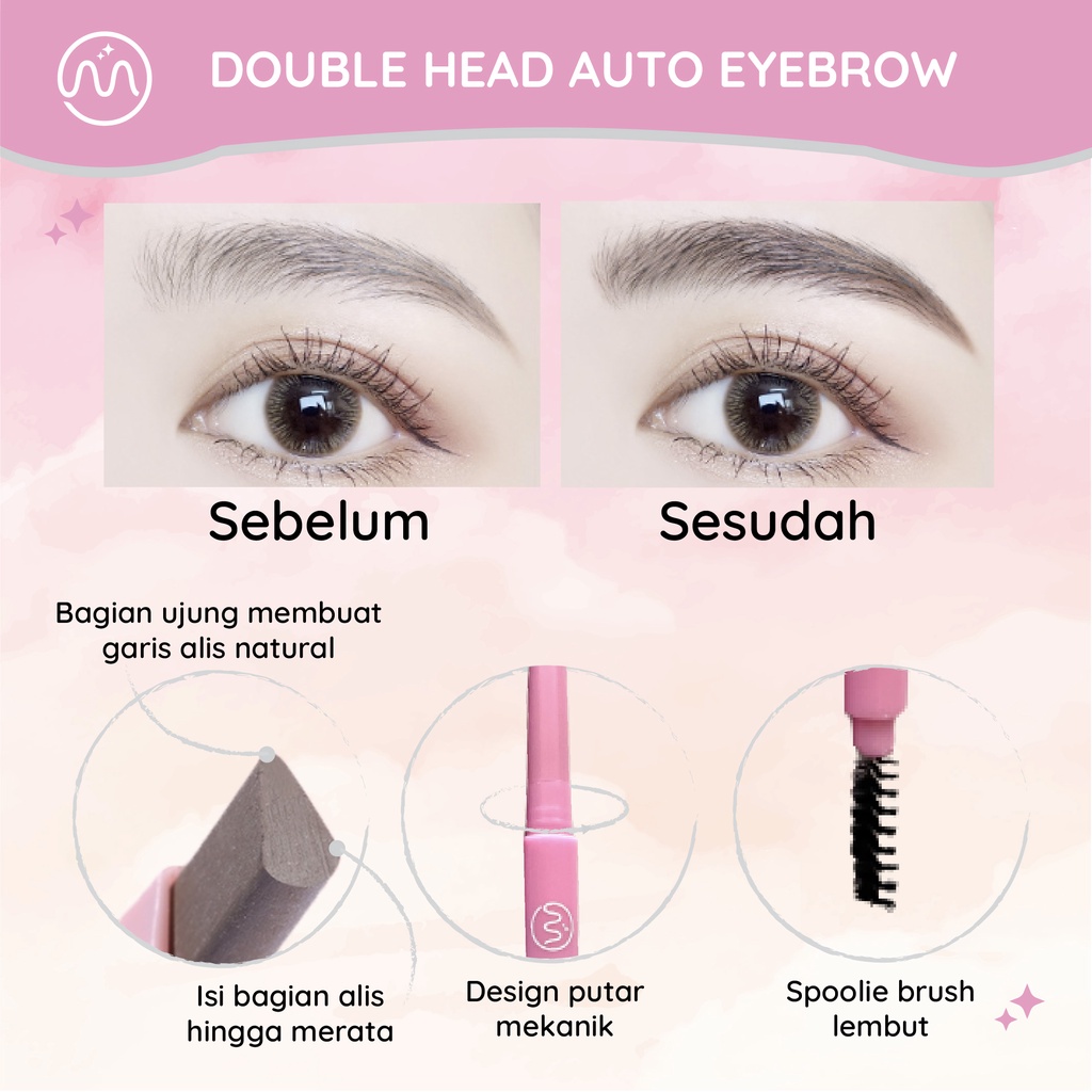 Minipink Automatic Eyebrow Pencil Tahan Air Pigmen Pensil Alis MP008