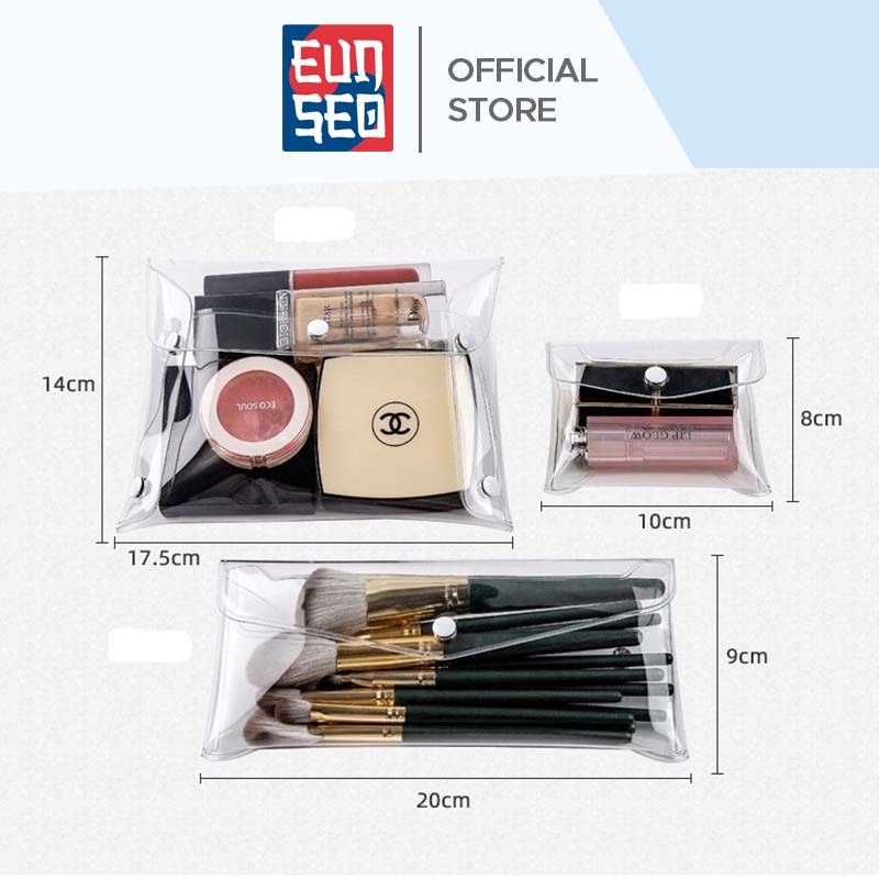 EUNSEO Pouch Kosmetik Transparan Tas Make Up Transparan Tas Kosmetik Bahan