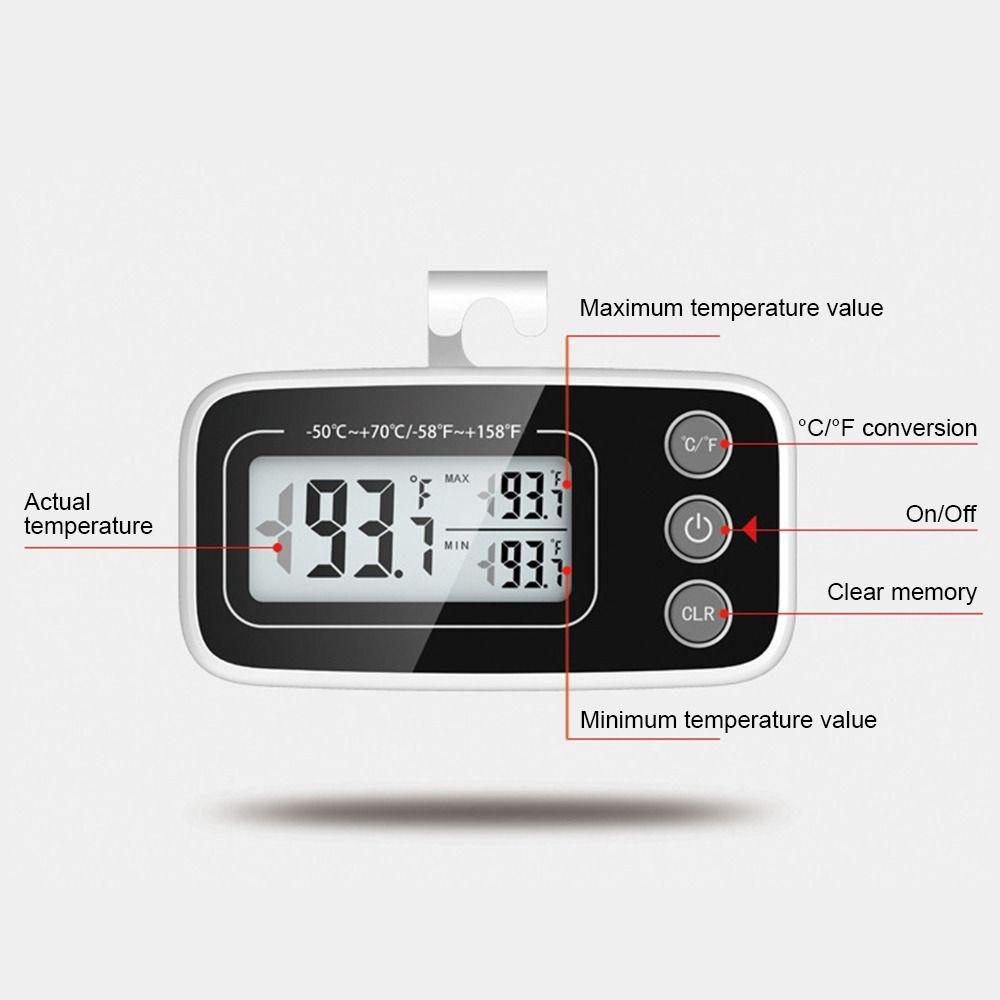 Solighter Digital Freezer Thermometer Kait Gantung LCD Rumah Tangga Baru