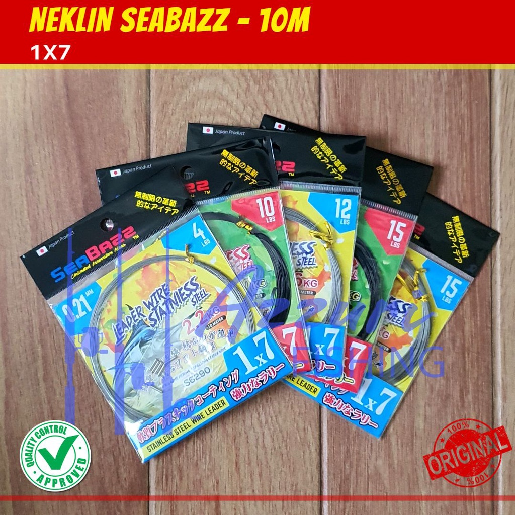 NEKLIN 1X7 SEABAZZ HITAM / STAINLESS STEEL WIRE/NECKLINE/KAWAT PANCING