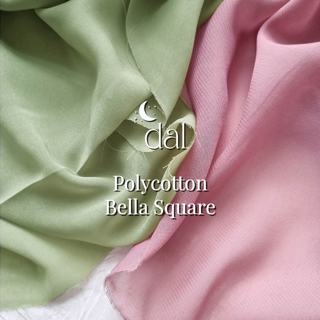 0,5m kain bahan kain polycotton bella hijau teh pucat ungu pink sage green pale green tea orchid dusty lilac rose gold pink double chiffon dobel sifon bahan jilbab segiempat hijba gamis gaun hijab seragam jahit bridesmaid