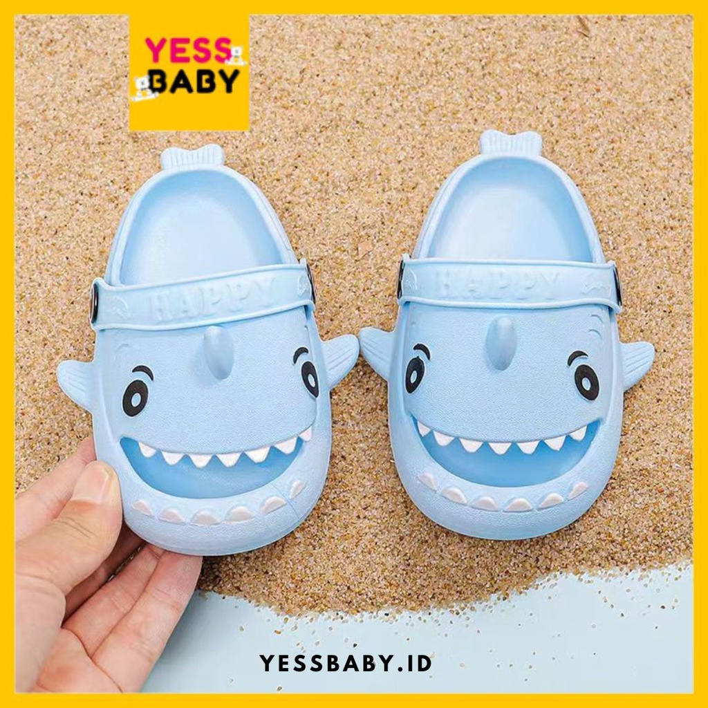 yessbaby [Bebas Ongkir] Sendal Hiu Anak Sandal HIU Wanita Anti Slip Empuk Sendal Baby Shark anak Import Slip On Sandal Jelly Korean