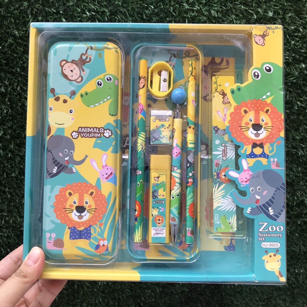 

D3W! Alat Tulis Kotak Pensil Anak Full Set 7In1 Cute Stationery Untuk Hadiah Anak / Sekolah / Kotak