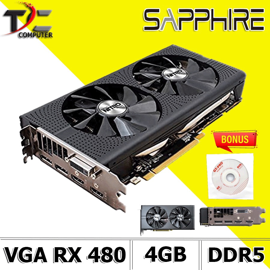 VGA Card AMD Radeon RX 480 Gaming 4GB 256 BIT DDR5