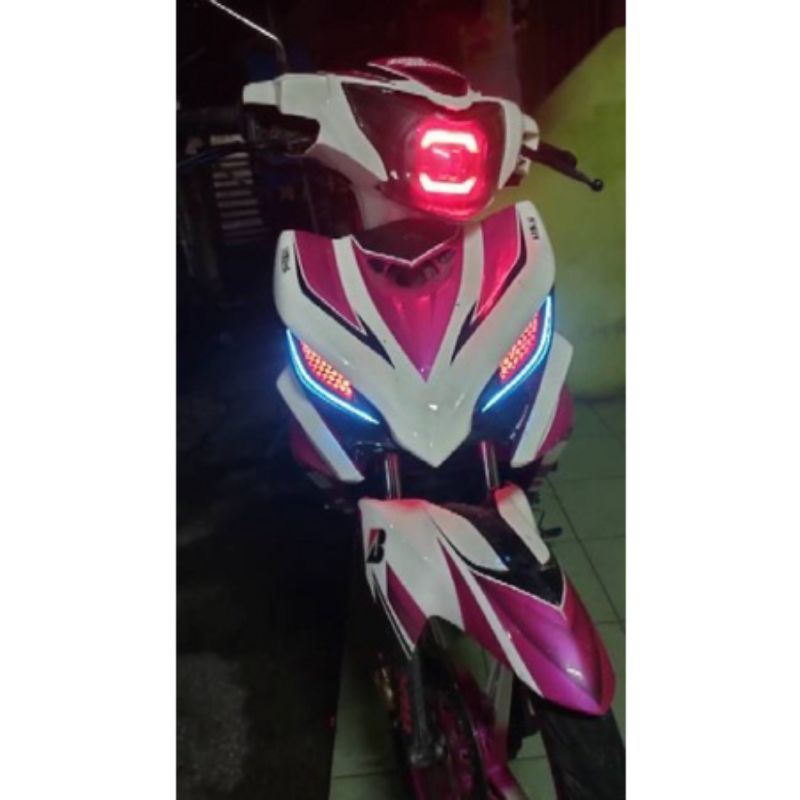 Lampu led DRL alis 30CM tempel fleksibel mobil motor