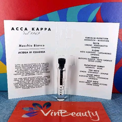 Vial Parfum OriginaL Acca Kappa Muschio Bianco Acqua Di Colonia 2 ml For Unisex Murah