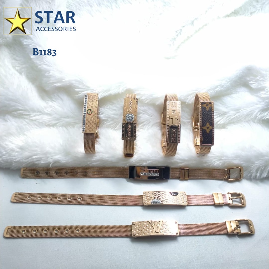 Gelang Titanium Tali Jam Rose Gold | Gelang Titanium Tali Rantai Pasir Rose Gold