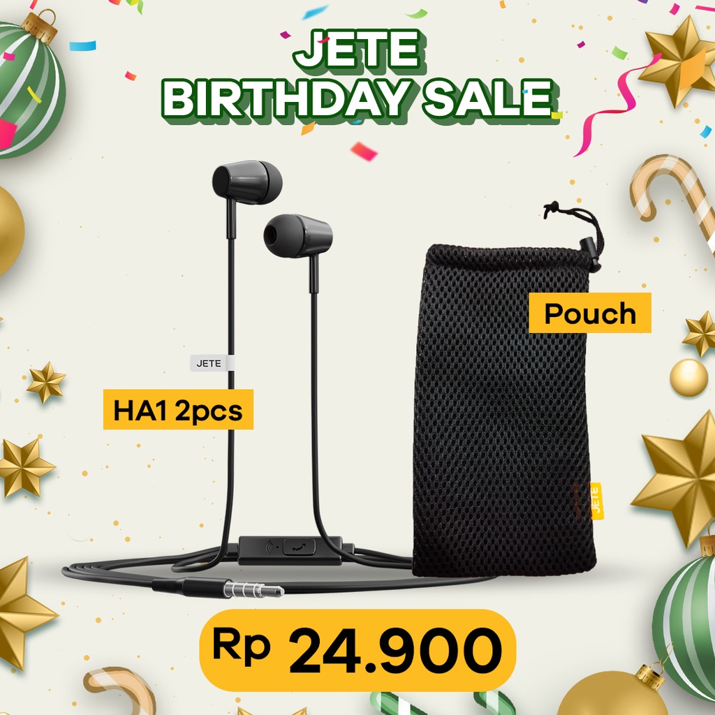 Bundling Headset JETE HA1 + Headset JETE HA1 + Pouch - Garansi 2 Tahun