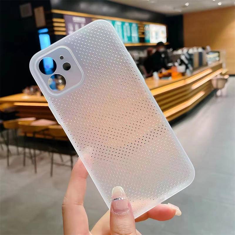 IPHONE Casing Ponsel Ultra Slim Honeycomb Mesh Breathable Cooling Untuk Iphone14 13 12 11 Pro Max Plus Cover