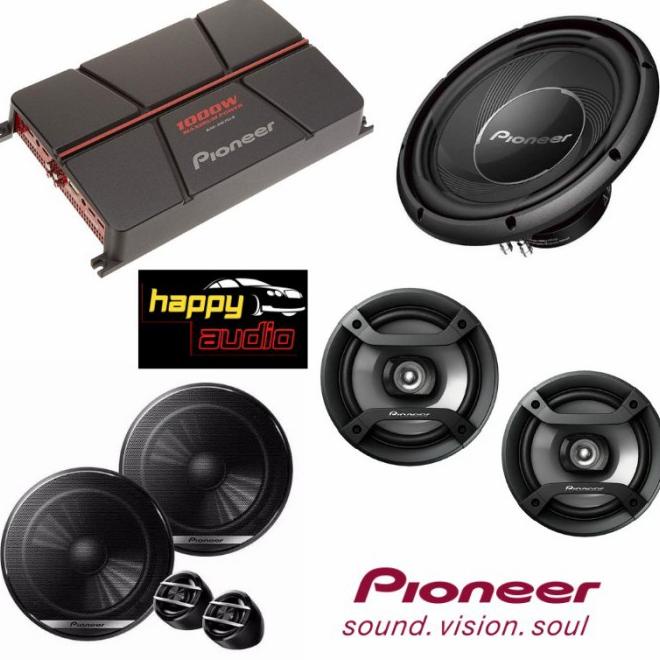 Paket Audio Mobil Pioneer Power + Split + Coaxial + Subwoofer Original