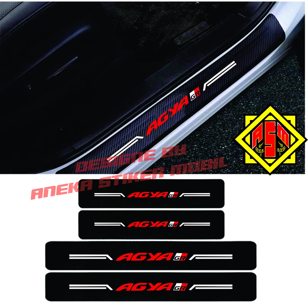 STIKER PELINDUNG PIJAKAN KAKI MOBIL AGYA GR STIKER CARBON FIBER AGYA GR