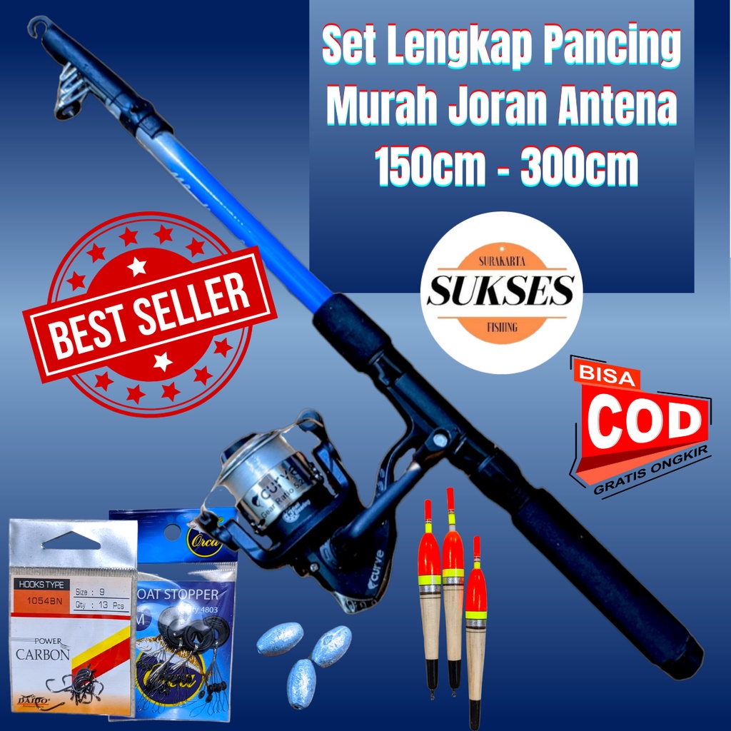 Jual Set Lengkap Pancing Murah Joran Antena 150cm - 300cm | Shopee ...