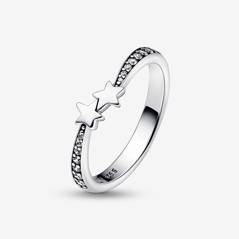 Pandora Shining Meteor Ring Cincin Janji Cincin Perak925 Woman Engagement Wedding Ring Cubic Zirconia Diamond Jewelry