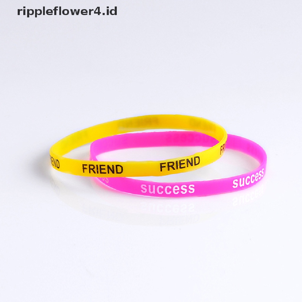 {rippleflower4.id} 10pcs/lot Curah Grosir Fashion Multicolor Gelang Silikon Untuk Wanita Karet~