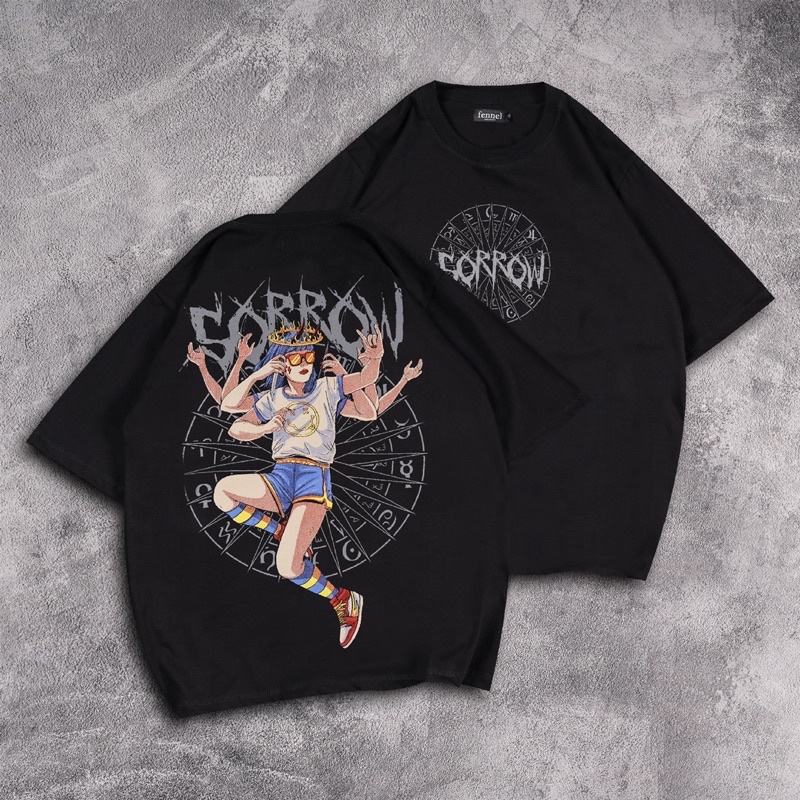 [N01053] T-shirt Oversized Distro Motif SORROW