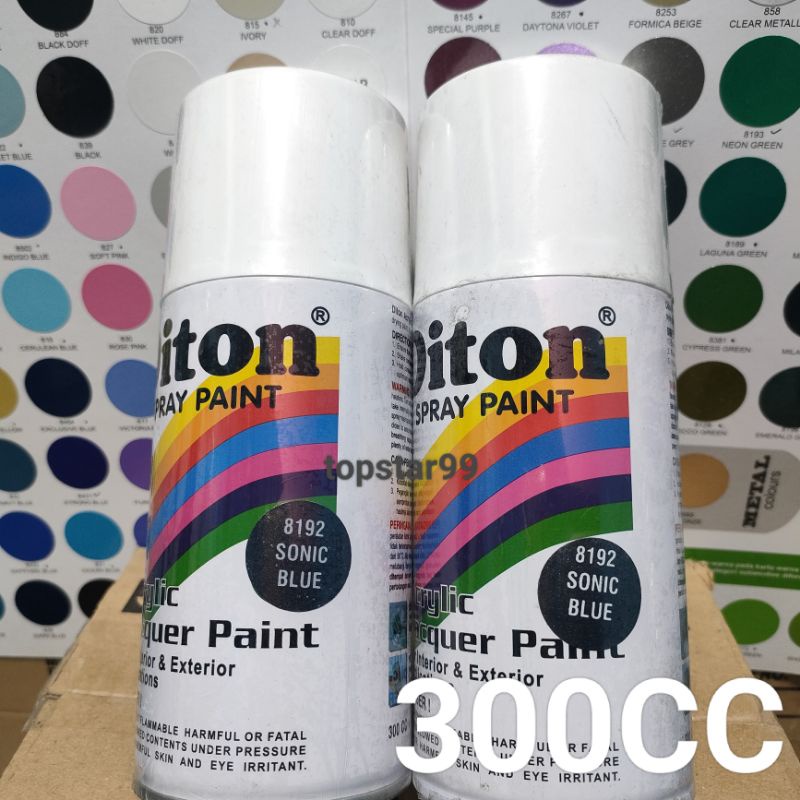 Pilok Pilox Cat Semprot Diton Sonic Blue 8192 Biru Sonic Metalic Metalik 300cc Spray Paint