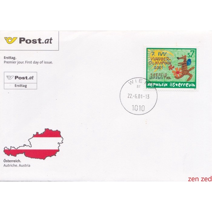 

A494 Prangko Austria FDC 2001 IVV Hiking Olympics 1 Pcs