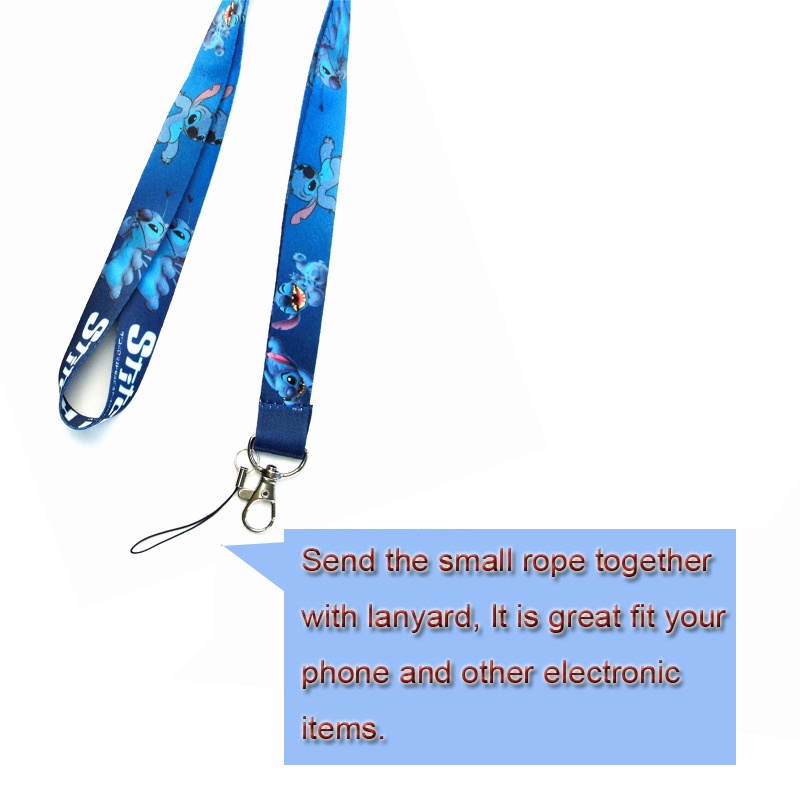 3d Stitch Gantungan Kunci Strap Dengan Kartun ID Card Holder Neck Lanyard Anti-lost Sling Untuk Aksesoris Kunci Lengan Kartu Untuk Hadiah Fashion