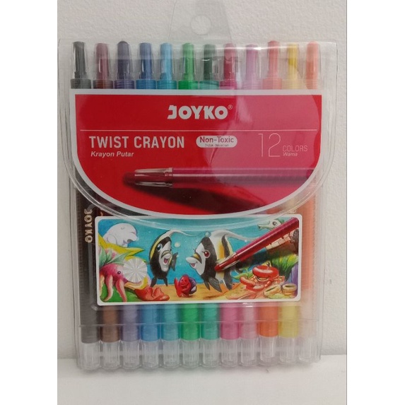 

Crayon putar Joyko panjang /Twist Crayon 12 warna