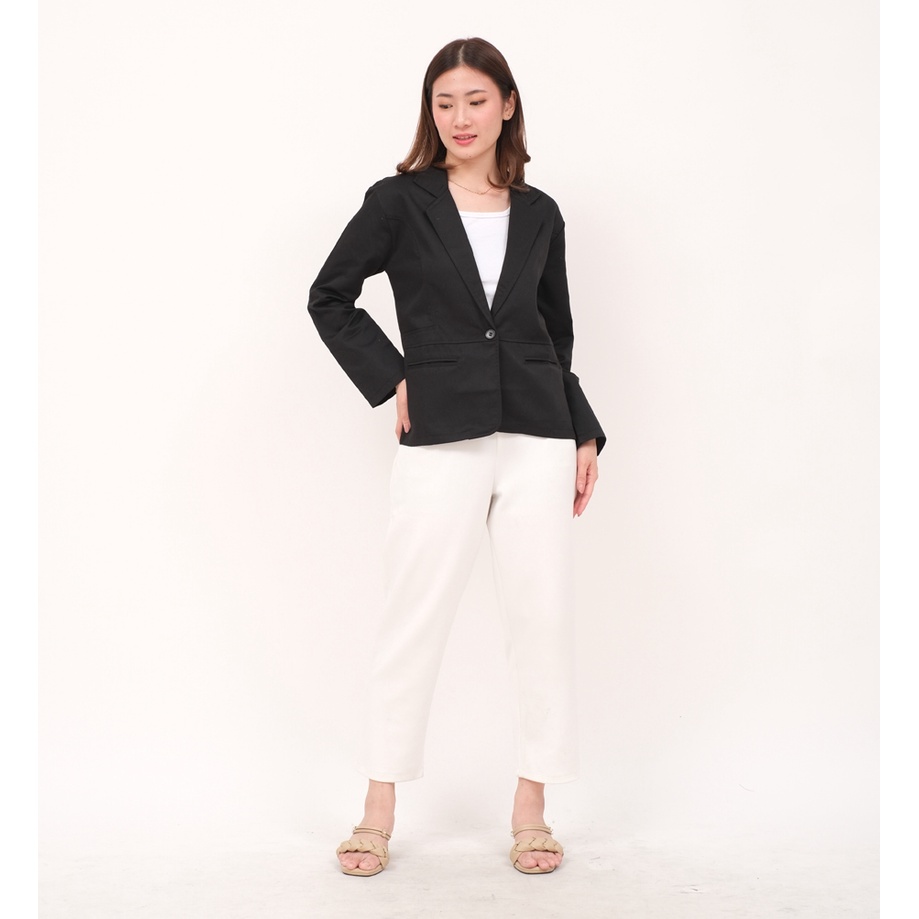 NHM Blazer Kerja Wanita Formal Geby | Outwear Basic Katun