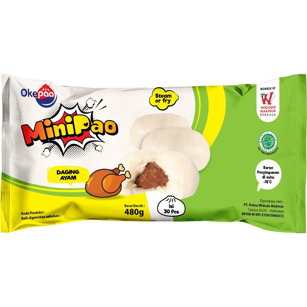 BAKPAO MINI ISI DAGING AYAM OKEPAO MINIPAO 480GR ISI 30 CHICKEN PAO HALAL