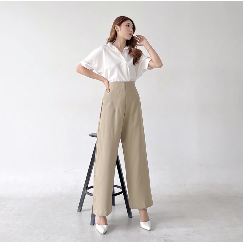 SANLY CULLOTES KOREA LONG PANTS PETITE FRIENDLY - CELANA KULOT WANITA PREMIUM - CELANA KERJA PANJANG FORMAL WANITA - HADIAH ATAU KADO ULTAH CEWEK