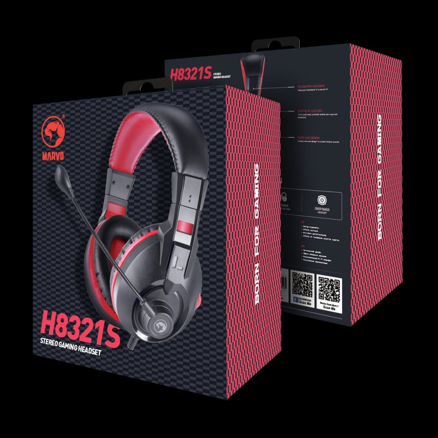 Headset Gaming Marvo H8321S Lightweight Stereo Wired with Mic - H8231