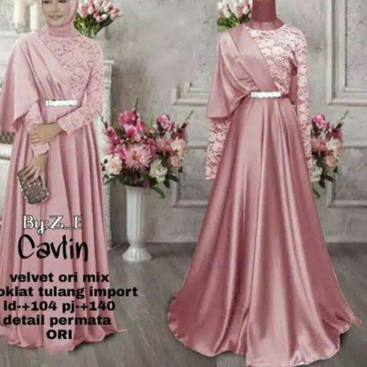 Promo   KIRANI MAXY GAMIS PESTA GAMIS BROKLAT MAXY DRES KONDANGAN TILE MUTIARA GAMIS GERALDINE