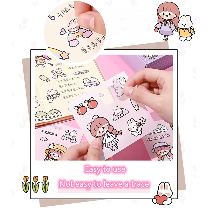 10 Stiker + 10 Gulungan Pita Stiker 10/20 Gulungan Pita Rekening Buatan Tangan Stiker Kartun Set Album Dekorasi Buku Harian 50 Lembar Stiker Rekening Buatan Tangan Bahan Alat Tulis DIY Gratis