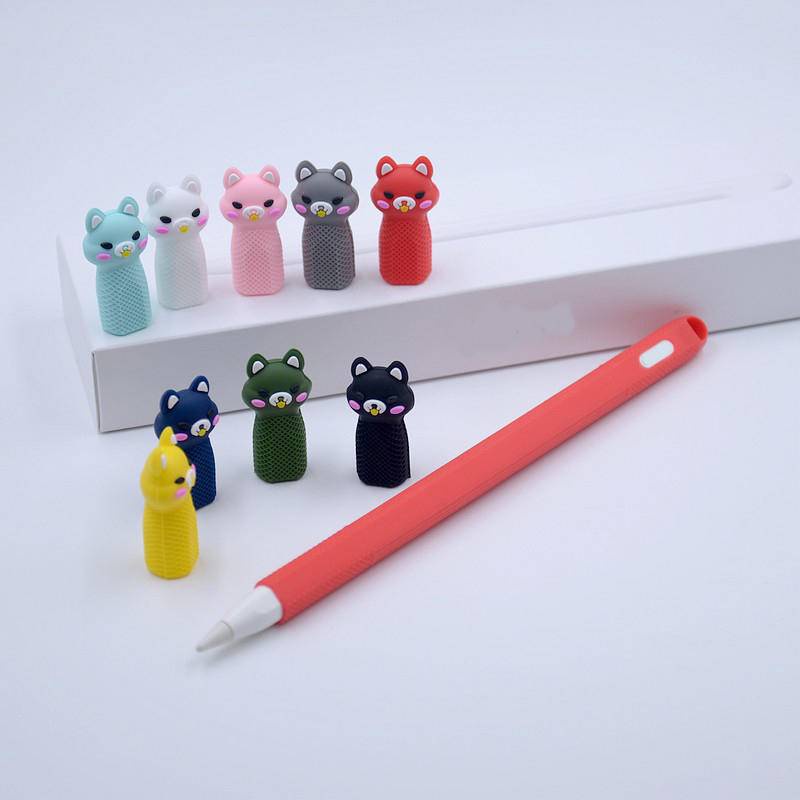 Silikon Kartun Lucu Pen Sleeve Case Pelindung Pulpen Stylus Cap Anti Gores Kulit Cover Holder Untuk Apple Pensil 12nd Gen