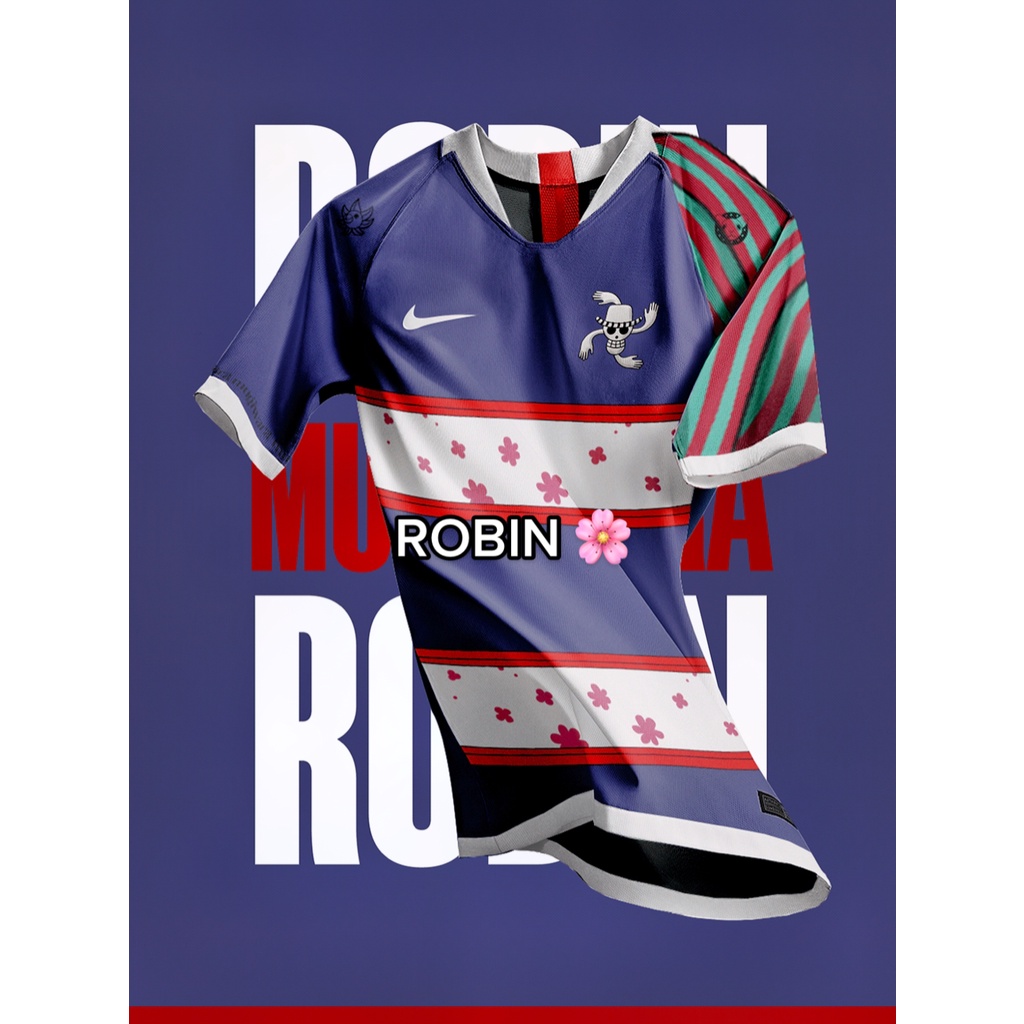 JERSEY ANIME JERSEY MUGIWARA X NIKE JERSEY BOLA JERSEY ANIME WANOKUNI ROBIN JERSEY ONE PIECE art 6