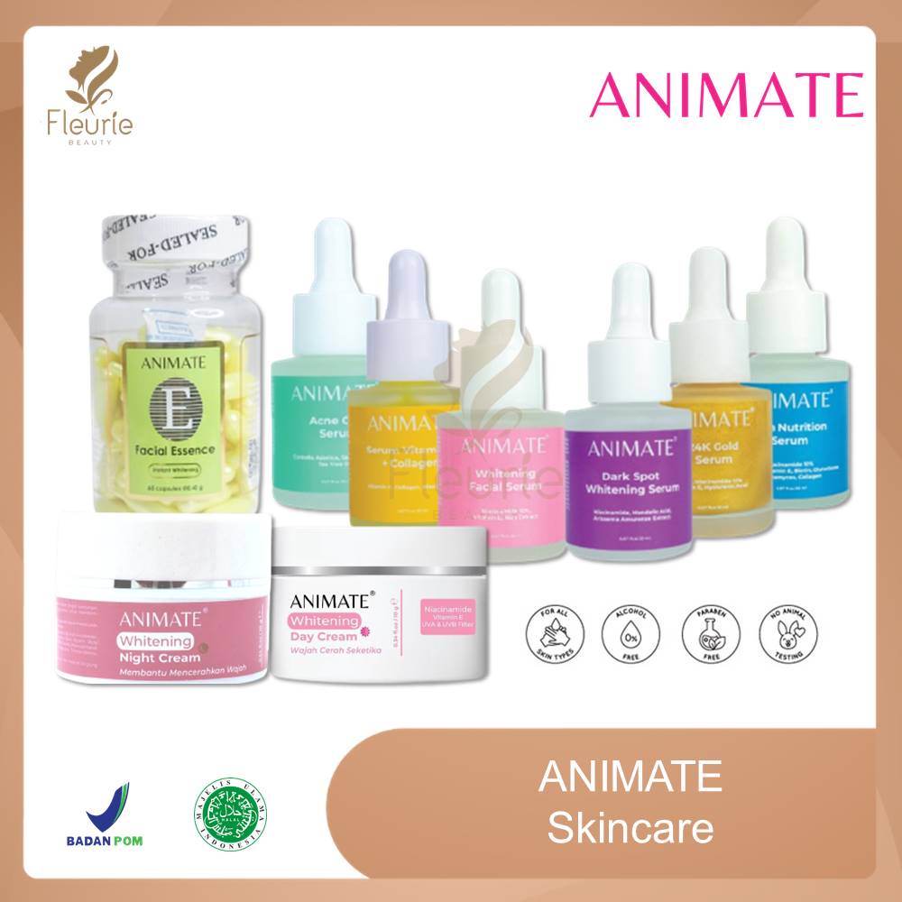 ANIMATE Skincare Series - Serum/Day Night Cream/Essence Original BPOM