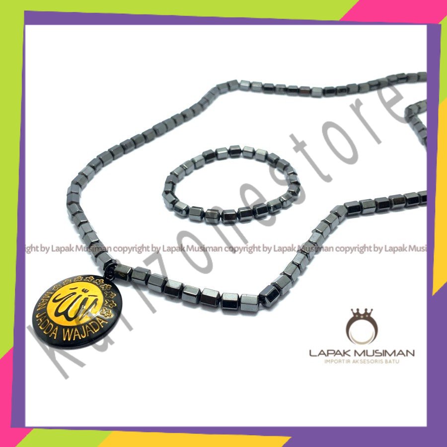 Kalung Kesehatan Pria Wanita Giok Hitam Magnet