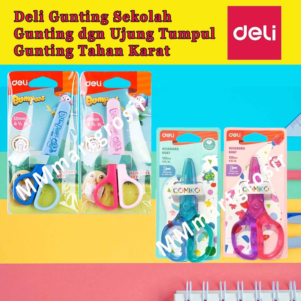 DELI Scissors / Pemotong Kertas / Gunting Ujung Tumpul / Gunting Tahan Karat