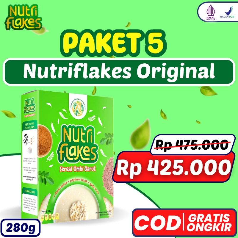 

5 Box Nutriflakes - 100% Alami Minuman Umbi Garut Sehat Solusi Asam Lambung Maag Magh Kronis Atasi Gangguan Pencernaan