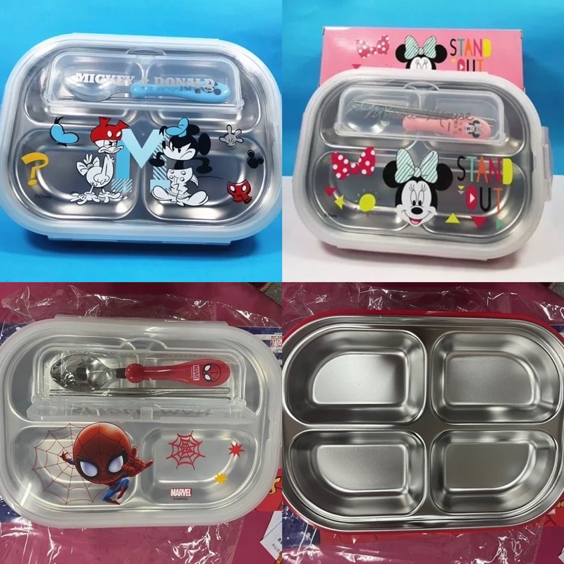 children stainless lunch box kotak makan sekat anti karat anak