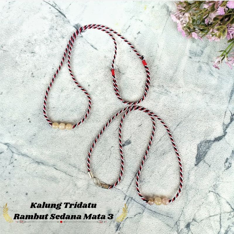 Kalung Tridatu Rambut Sedana Mata 3 / Kalung Tridatu Asli Bali