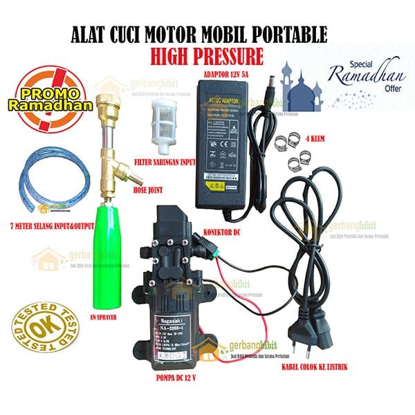 Alat cuci motor mobil Ac Doorsmer Portable