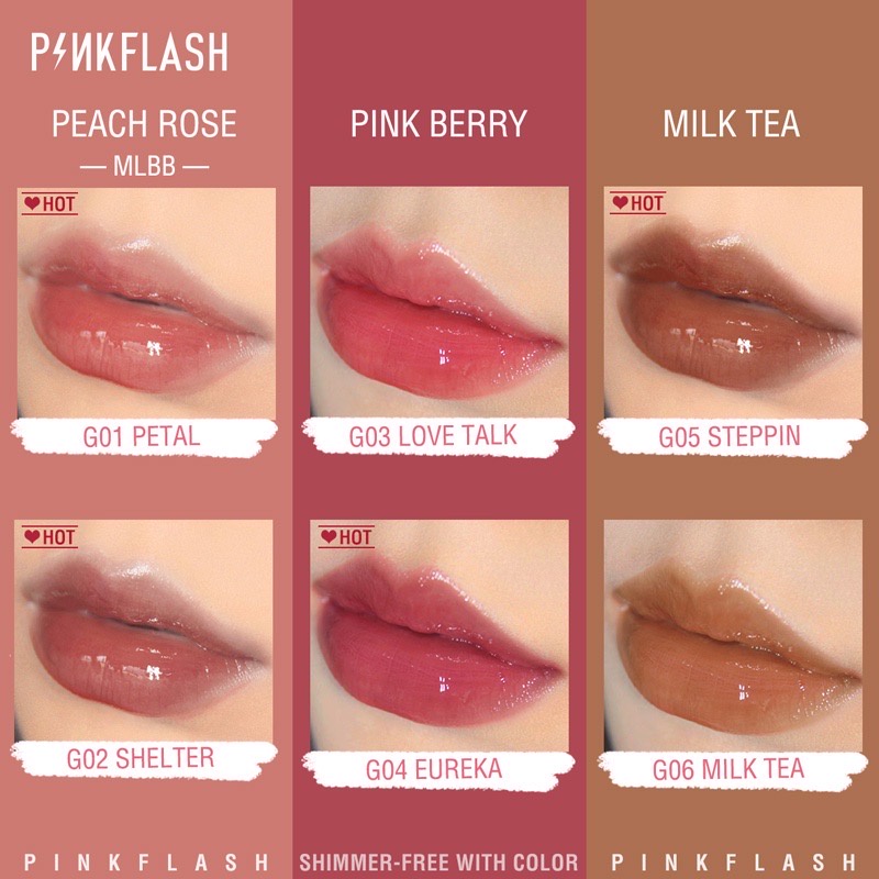 PINKFLASH Lip Gloss Waterproof Perawatan Bibir Pelembab Pinkflash LipGloss OhMyGloss
