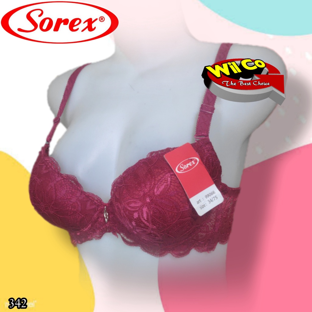 J342  BRA BRUKAT| BH BUSA PAKAI KAWAT | CUP KECIL 32 - 36 DUA PENGAIT BRA  SOREX  ART 99066