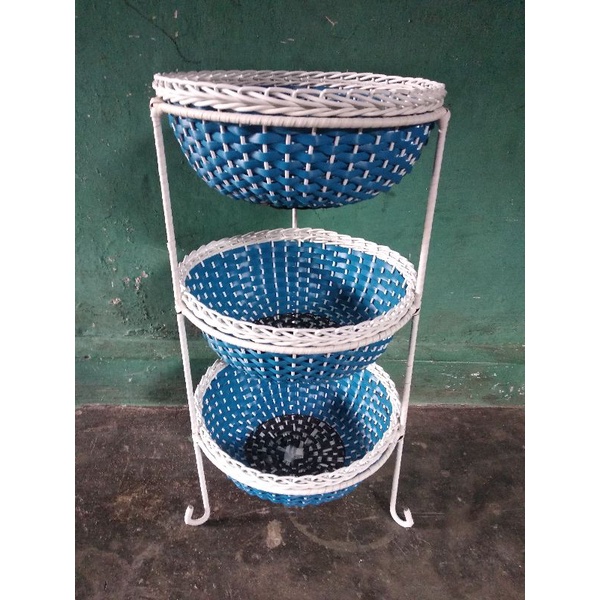 PROMO AKHIR TAHUN RAK BUMBU / RAK BAWANG SUSUN ROTAN SINTESIS (S3&amp;S2)
