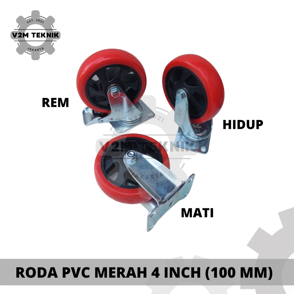 Jual Xp Tool Roda Pvc Merah Inch Roda Trolley Wheel Roda Troli Pvc Roda Serbaguna