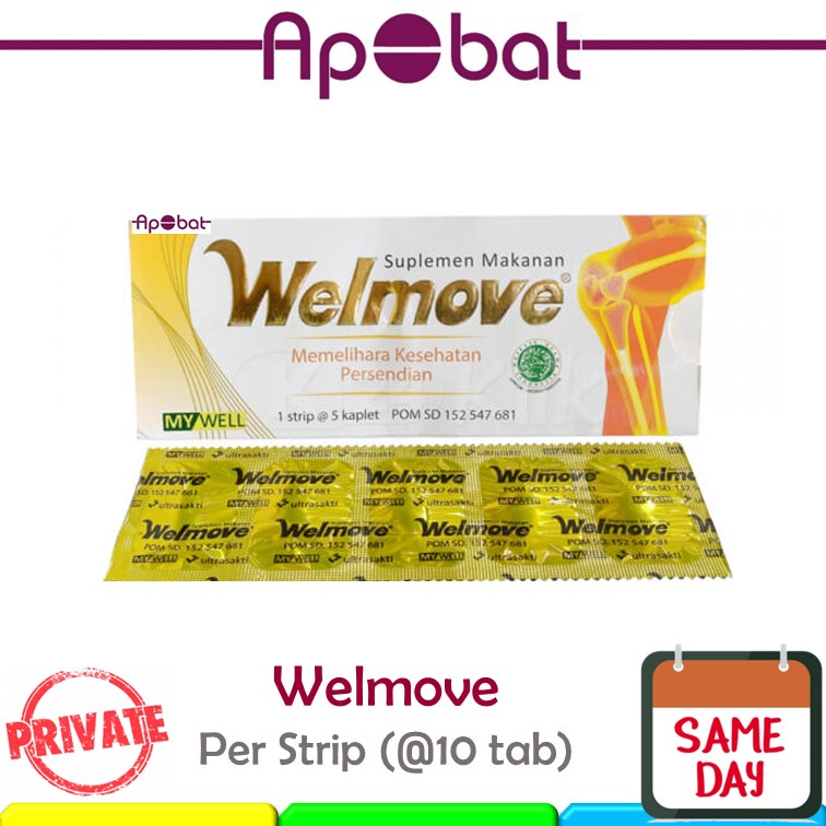- ApObat - Wellmove STRIP Glucosamine Glukosamin Welmove Welmofe Vitamin Tulang Minyak Sendi Otot Vi
