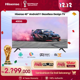 [NEW Arrival 40E5G]Hisense 40”  FHD Android 11 Smart TV-Bezelless Design-Dolby Audio- Youtube/Netflix/Prime video-Casting-Android 11 system-Sports&Game mode-Wifi-USB-HDMI-Clean View-Master Pro (40E5G)