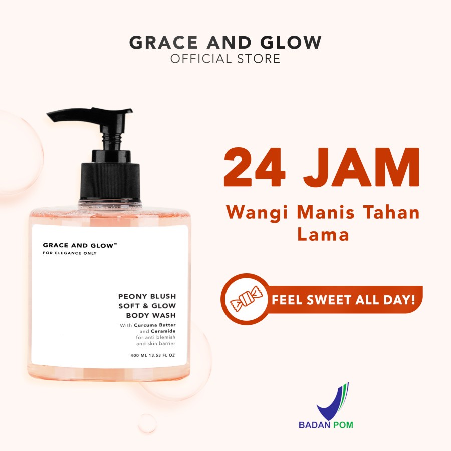 Shower Puff Grace and Glow Peony Blush Soft &amp; Glow solution Body Wash 400 ml