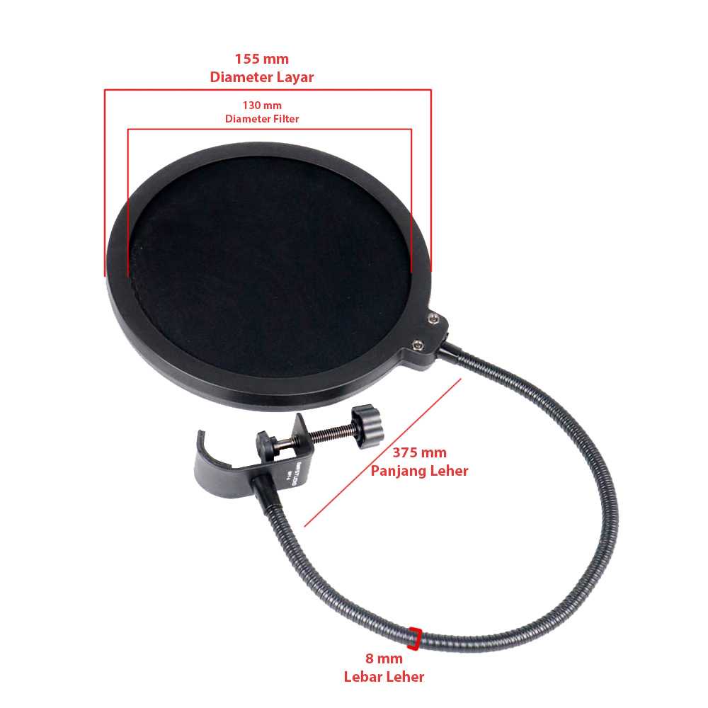 Filter Mikrofon Filter Penyaring Suara Dual Layer Pop Filter