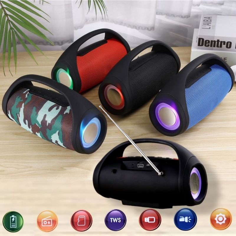 Speakers Portable ERRLY E35 Powerful Boombox Computer , Laptop Speaker Bluetooth Wireless Stereo Subwoofer Bass LED LIGHT Loudspeaker Radio
